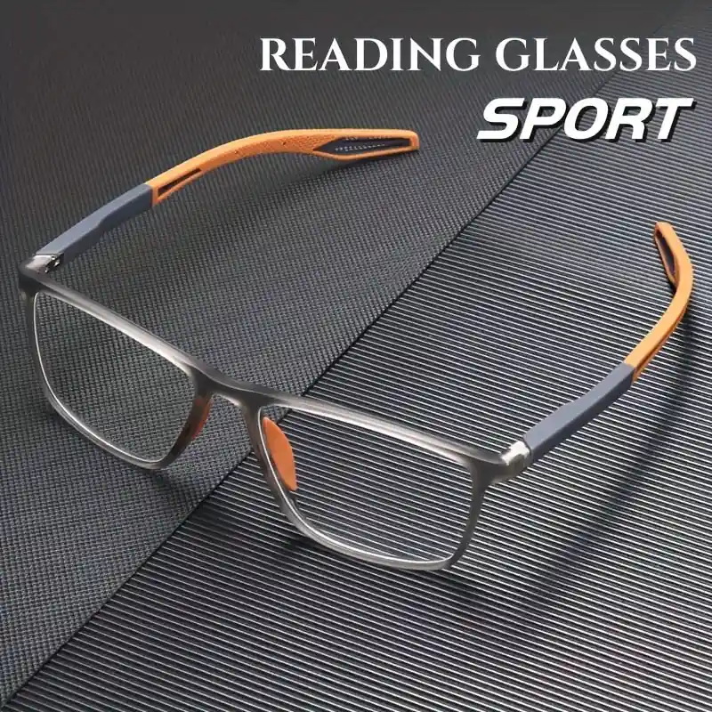 Tr90 Ultralight Sport Reading Glasses Antiblue Light Mens Eyewear 40 Diopters