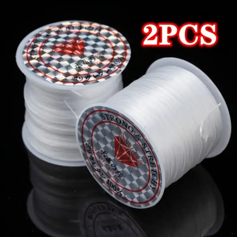 2pcs 08mm Elastic Stretchy Bead Cord For Bracelet Jewelry Making