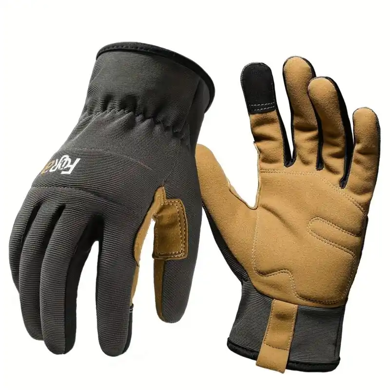 High Performance Touch Screen Work Gloves Breathable Grip Unisex Olive Green