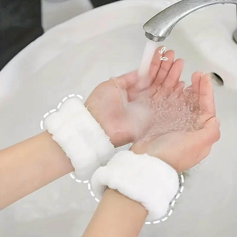 2pcs Magic Absorbent Wrist Cuffs For Face Washing Sweat Protection