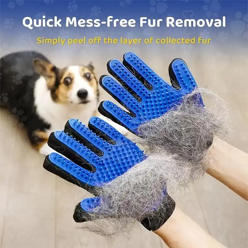 Pet Grooming Glove Gentle Deshedding Brush For Dogs Cats