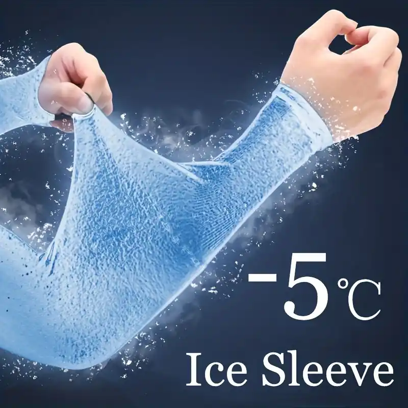 Womens Ice Silk Cooling Arm Sleeves Sun Protection For Sports