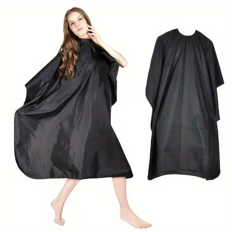 Black Barber Cape Adjustable Large Salon Hair Cutting Apron