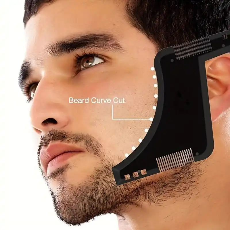 Mens Beard Shaping Template Comb Facial Hair Styling Tool