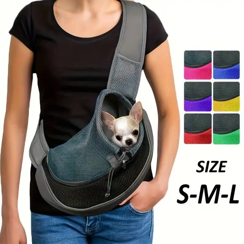 Reflective Breathable Mesh Pet Sling Carrier Safe Travel For Pets