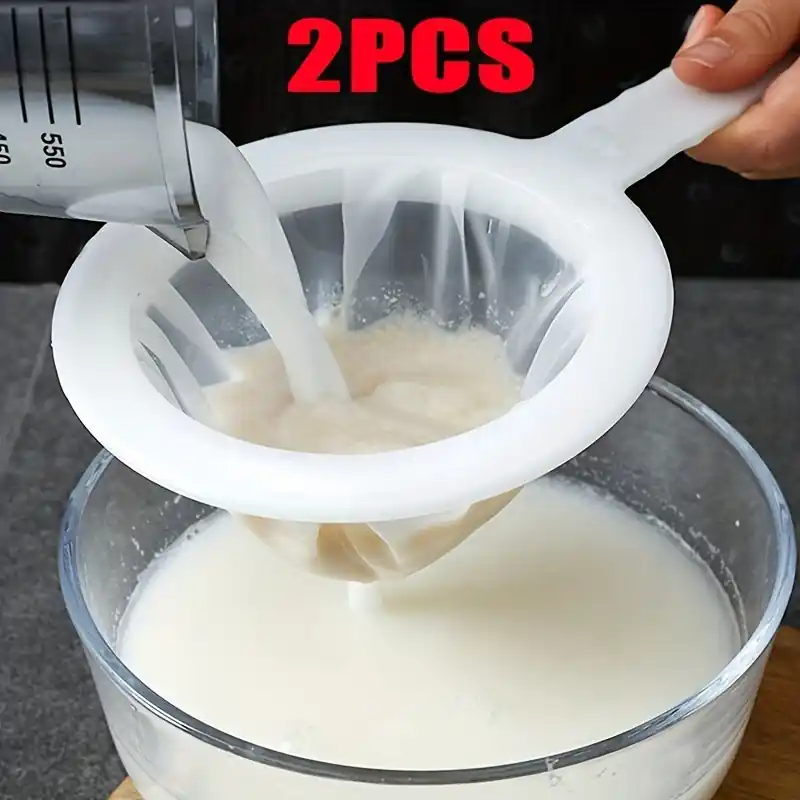 2pc Fine Mesh Strainers Kitchen Juice Flour Tea Soy Milk