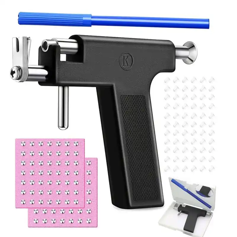 Ultimate Ear Nose Piercing Kit With 98 Stainless Steel Earrings