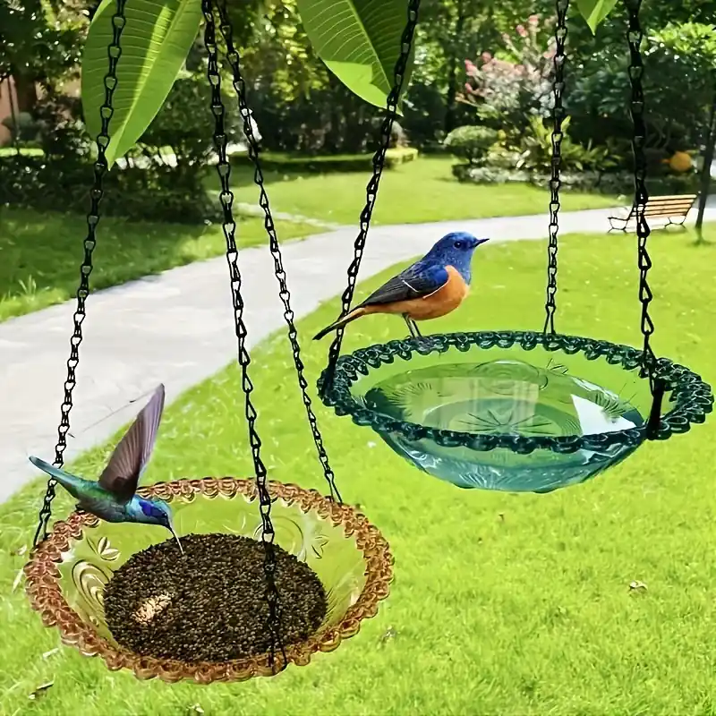 Hanging Bird Feeder Birdbath Outdoor Garden Decor Yard Farm