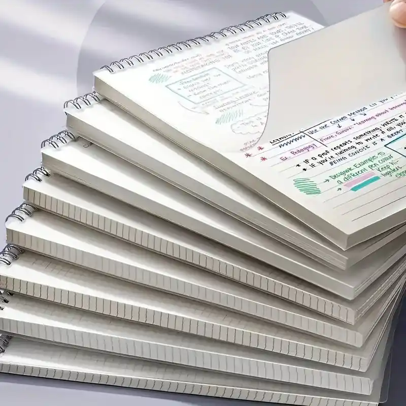80page Spiral Notebook Gridlined Looseleaf Diary For Students Professionals