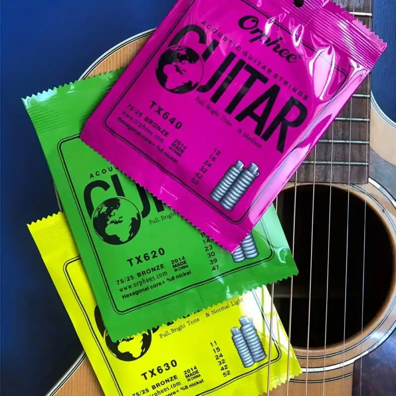 Orphee Tx Series Coated Folk Guitar Strings Bright Sound Nano Technology