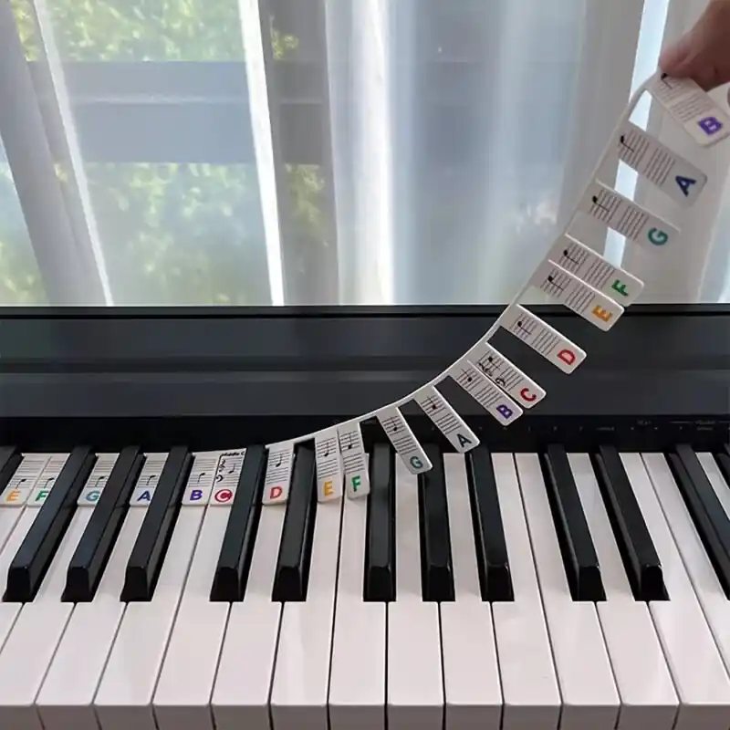 Colorful Silicone Piano Key Labels 61key Reusable Perfect Gift