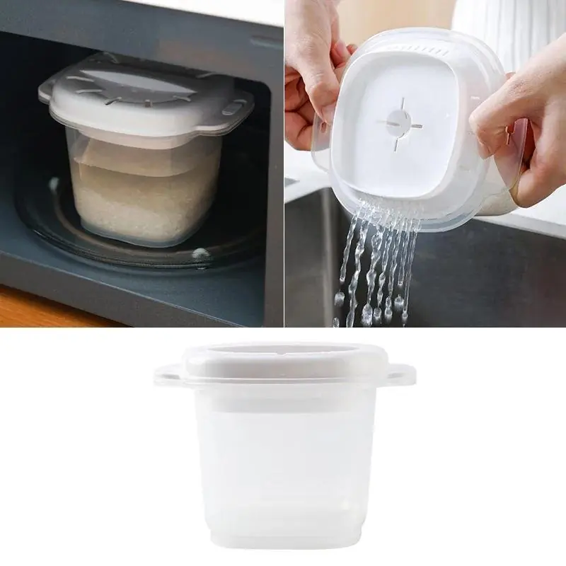 Portable Microwave Rice Cooker Multifunctional Steamer Easyclean Bento Box