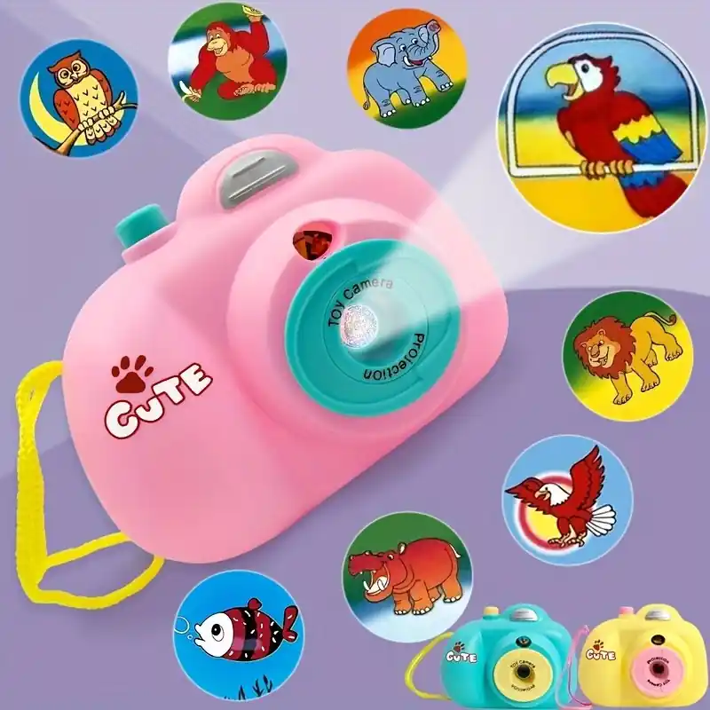 Interactive Kids Mini Projector With Wild Animal Slides Educational Easter Gift