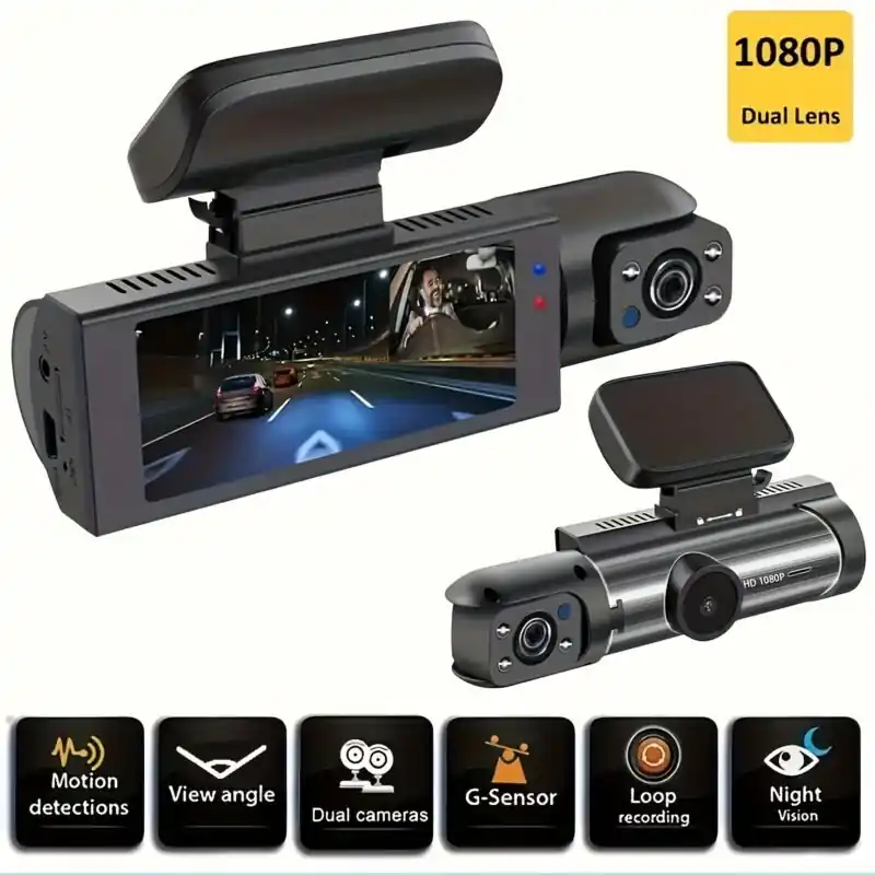 1080p Dual Lens Dash Cam With Ir Night Vision 316 Screen