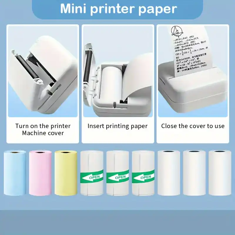 Colorful 57mm Thermal Label Sticker Rolls For Wireless Inkless Printer