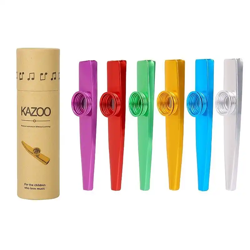 Aluminum Kazoo With Flute Tube Membranes Portable Instrument Gift