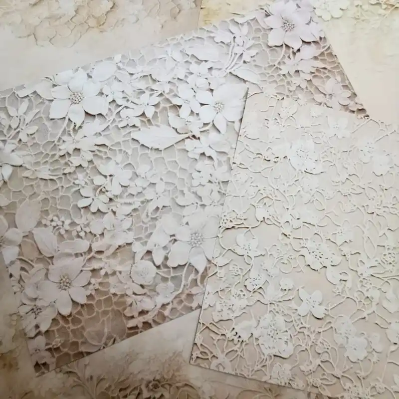Elegant Lace Background Handcraft A5 Paper 16 Sheets For Journals