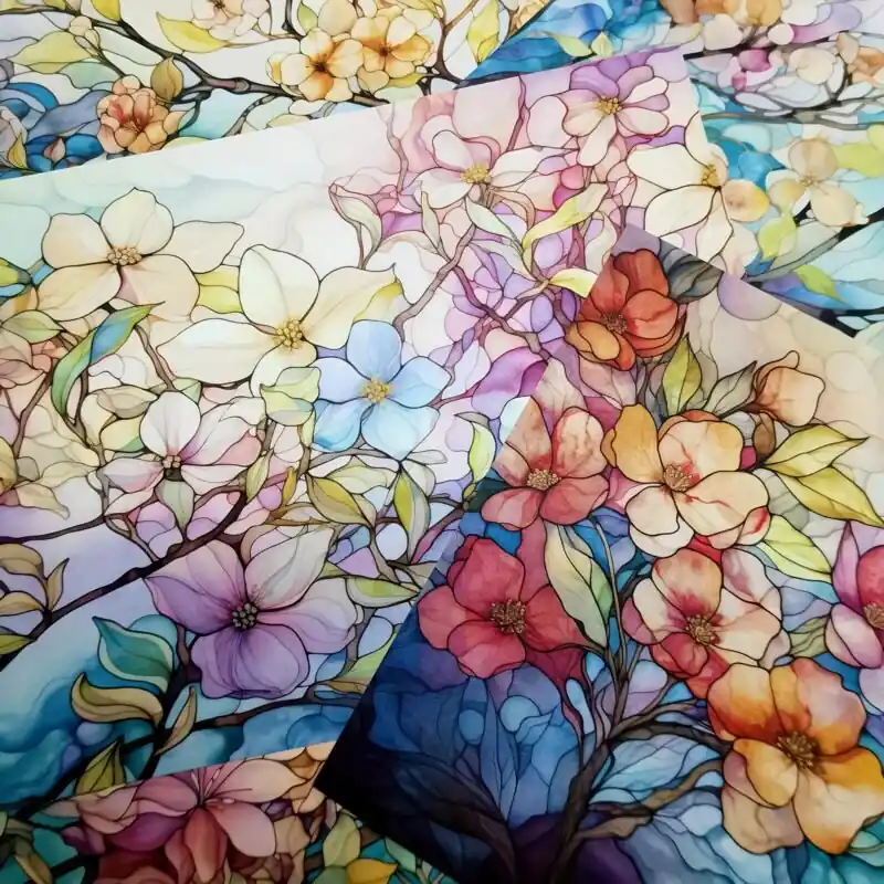 Vigus A5 Crystal Flower Pattern Handcraft Paper 16 Sheets