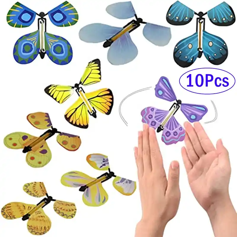Magic Wind Up Flying Butterfly Toy Party Favors Gifts 510pcs