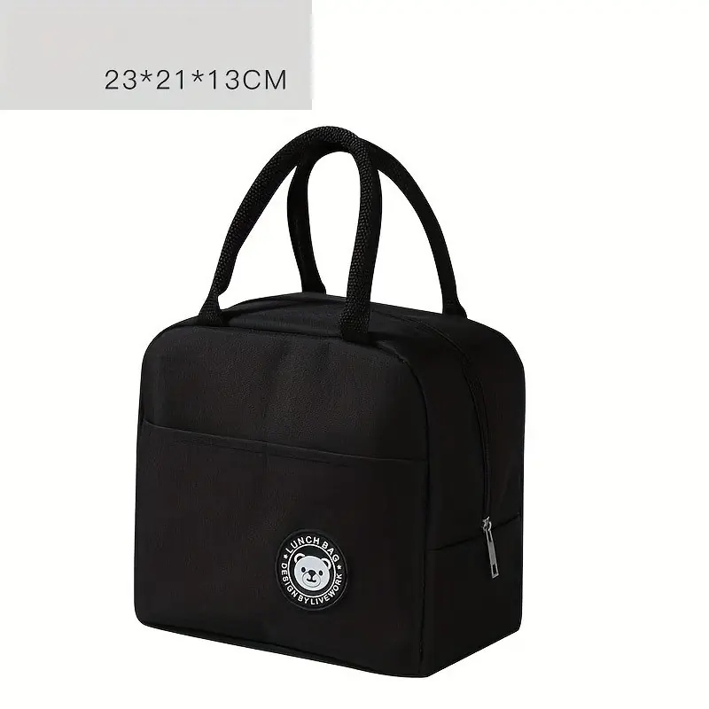 Charming Bearpatterned Leakproof Insulated Lunch Bag Schooloffice Meal Carrier