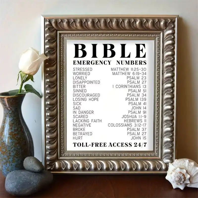 Inspirational Bible Verse Wall Art Spiritual Typography Print 8x10in Unframed