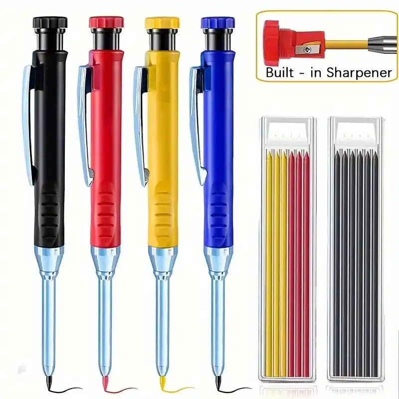 Heavyduty Carpenter Mechanical Pencil With Sharpener For Woodworking Construction