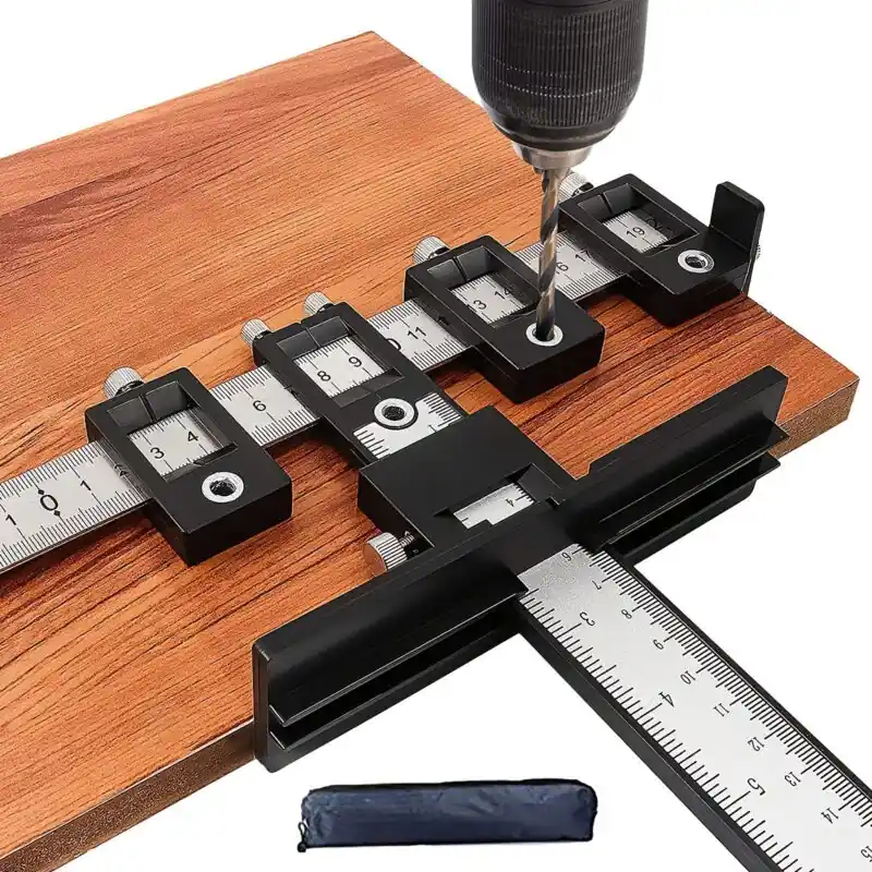 Adjustable Black Cabinet Hardware Jig Precision Wood Drilling Guide For Handles