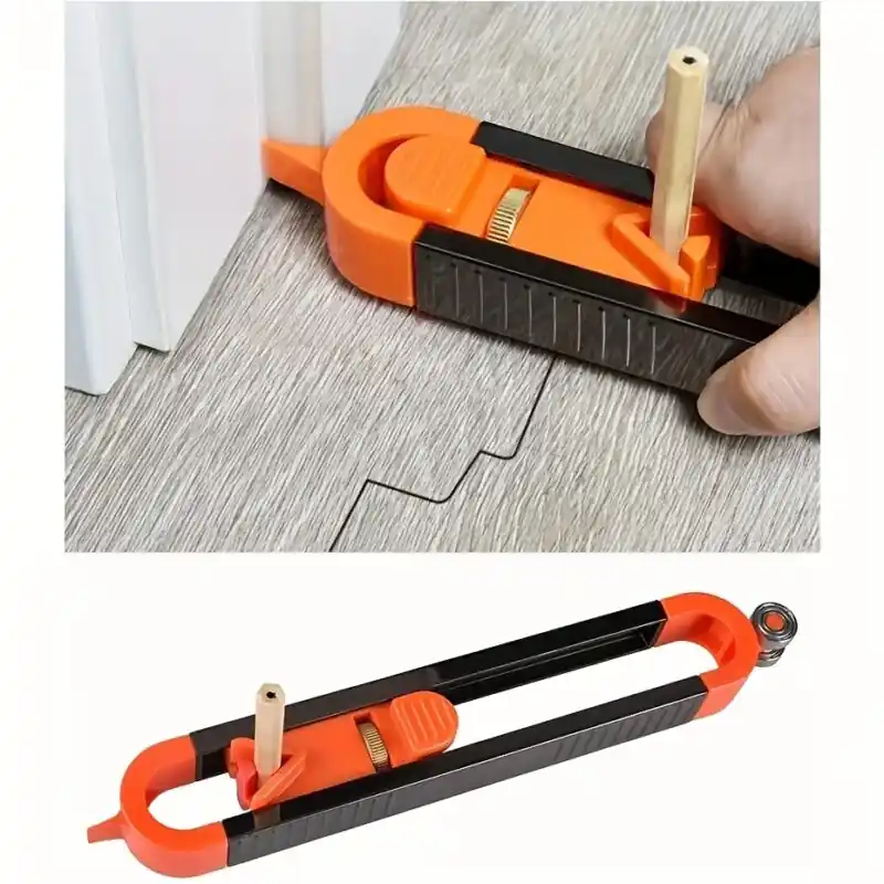 Adjustable Woodworking Profile Scribing Ruler Gauge With Lock Precision Tool