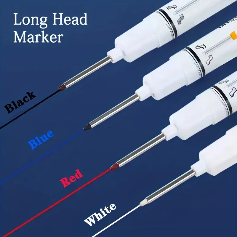 5pcs Multicolor Longreach Markers 20mm Nib For Deep Hole Marking