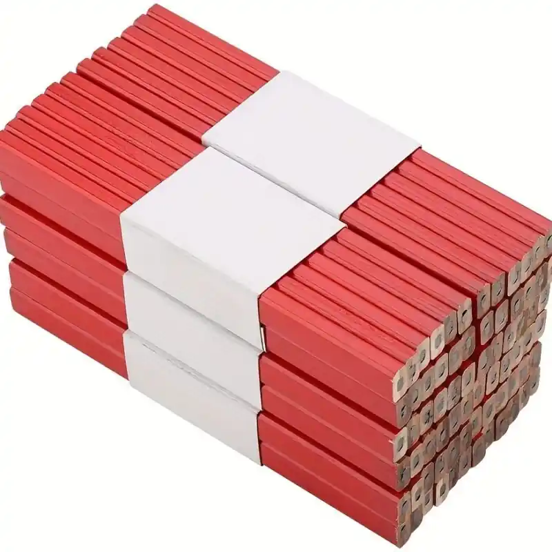 12pack Octagonal Woodworking Pencils Red Hard Black Lead Marking Tools