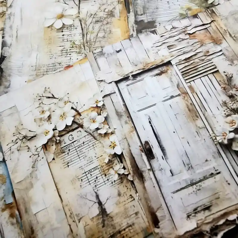 Vigus A5 Antique Farmhouse Scrapbook Journal 10 Sheets Handcrafted Paper