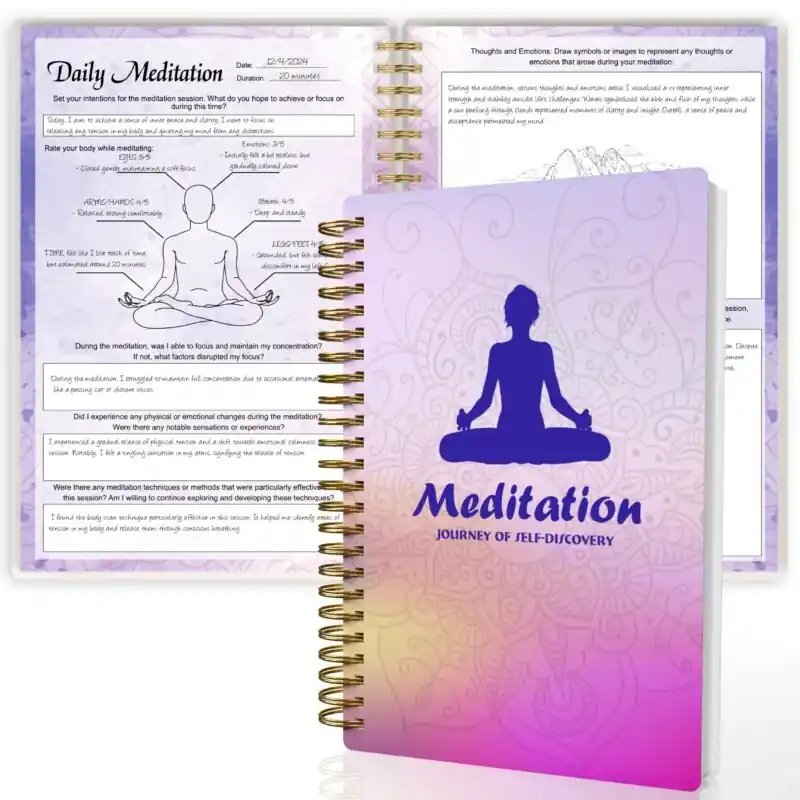 A5 Spiritual Selfdiscovery Meditation Journal Twinwire Binding Waterproof Cover