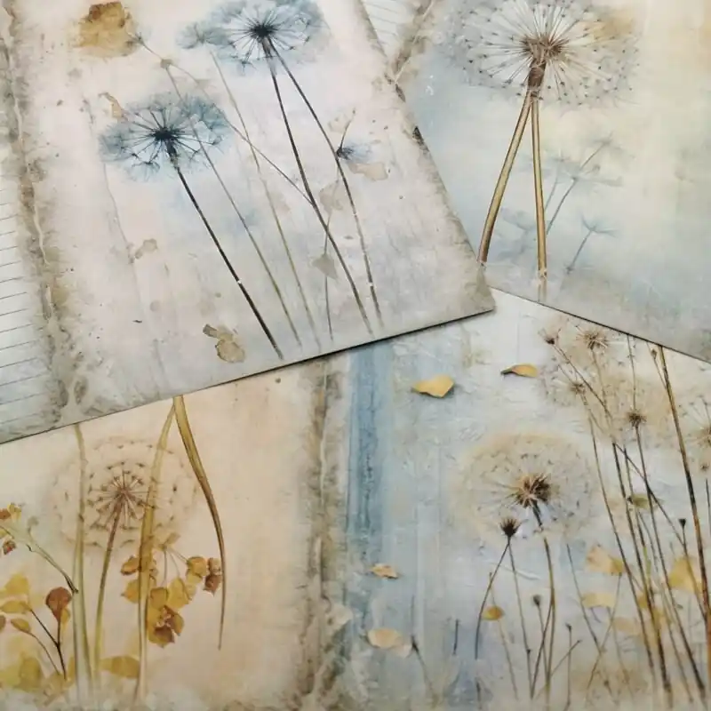 A5 Dandelion Handcraft Journal 16 Sheets Thin Magazine Paper
