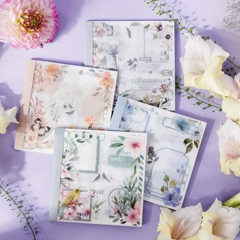 20piece Floral Sticker Set Dualtexture Diecut For Journals Crafts
