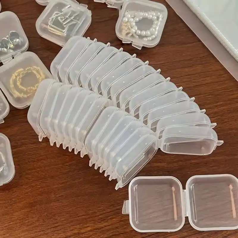 Multipack Transparent Plastic Jewelry Storage Boxes Dustproof Accessories Organizer