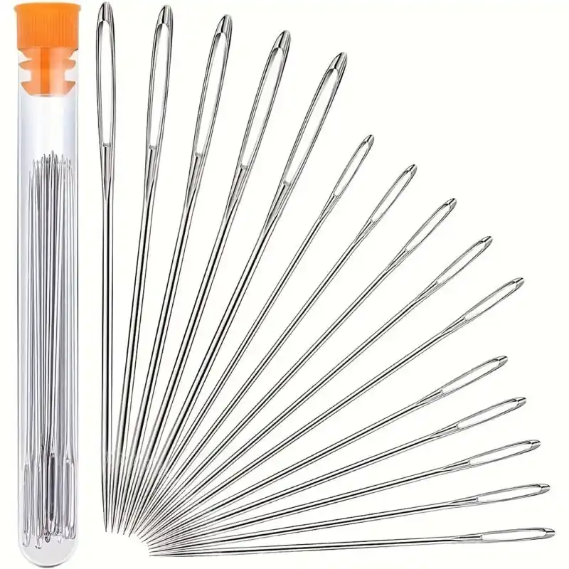 15pcs Large Eye Hand Sewing Needles Assorted Sizes For Quilting Embroidery