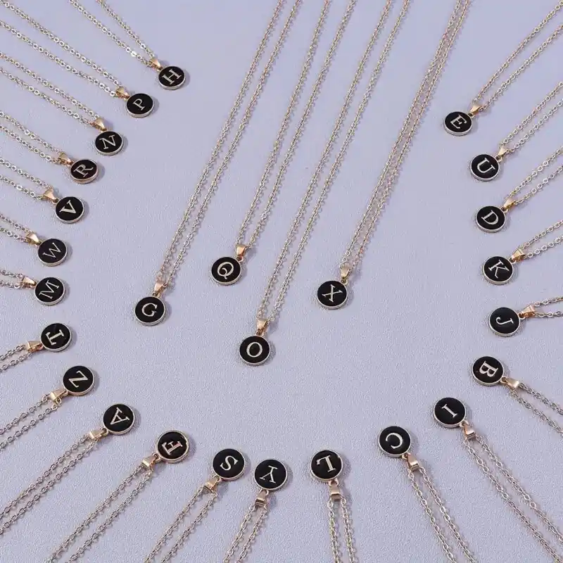 Elegant Alloy Pendant Necklace English Letters Decor For Women Girls