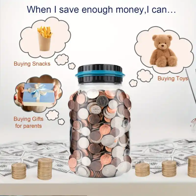 Interactive Digital Coin Bank 800 Capacity Kids Savings Jar Ages 36