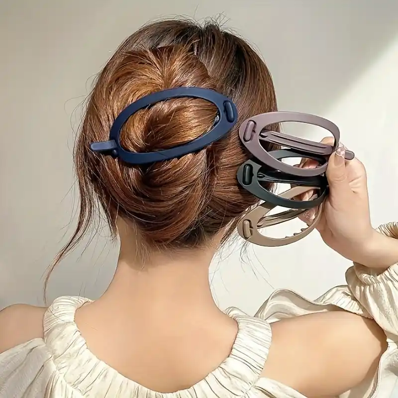 Matte Hollow Out Minimalist Hairpin Monochrome Frosted Banana Clip