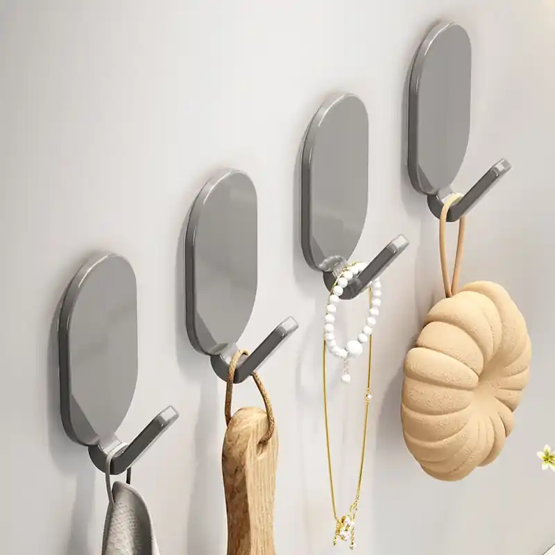 5pcs Heavyduty Nodrill Adhesive Hooks For Bathroom Door Towels