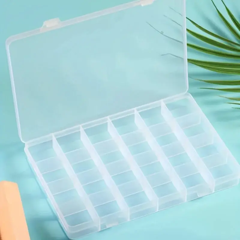 24compartment Clear Plastic Jewelry Organizer Box With Adjustable Dividers