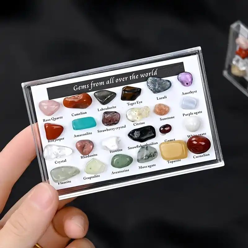 24pcs Box Of Natural Crystal Agate Stones Tiny And Cute Specimens