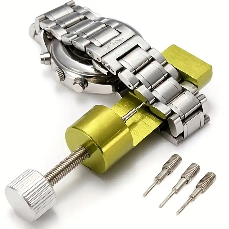 Durable Metal Watch Link Remover Tool With 3 Spare Pins For Diy Band Adjustments