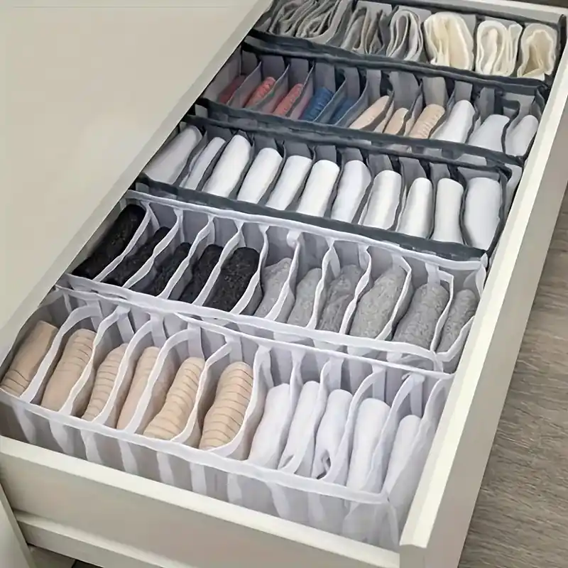 Foldable Mesh Closet Organizer For Underwear Socks Spacesaving Breathable Storage