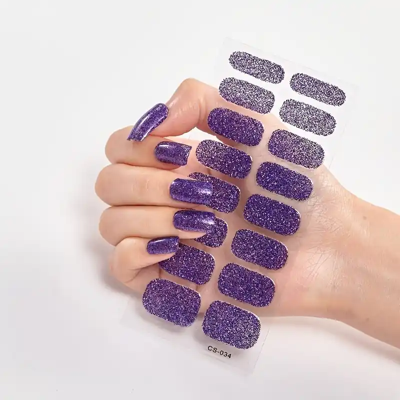 Glitter Full Cover Nail Art Stickers Selfadhesive Longlasting Decals