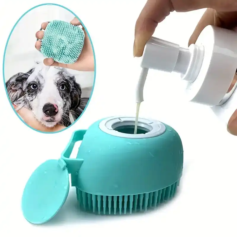 Silicone Pet Shampoo Brush Dog Cat Grooming Massage Comb
