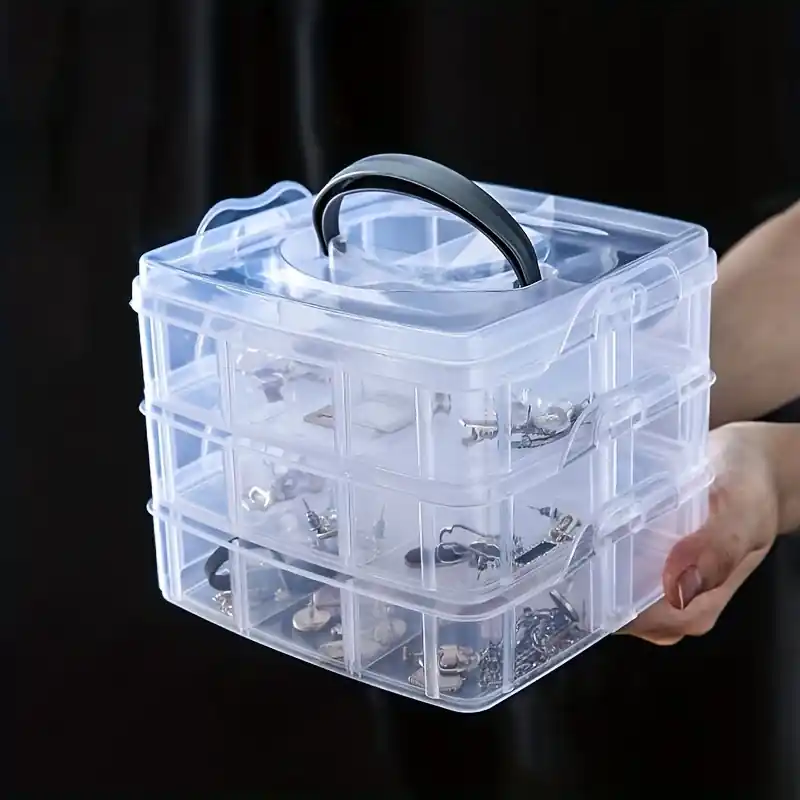 Boho Chic 3tier Jewelry Organizer With Removable Trays And Snap Closure