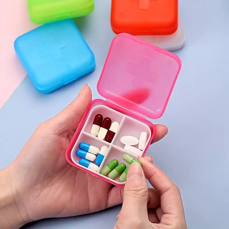 Compact Medicine Box Jewelry Organizer Portable Cute Travelfriendly Pill Case