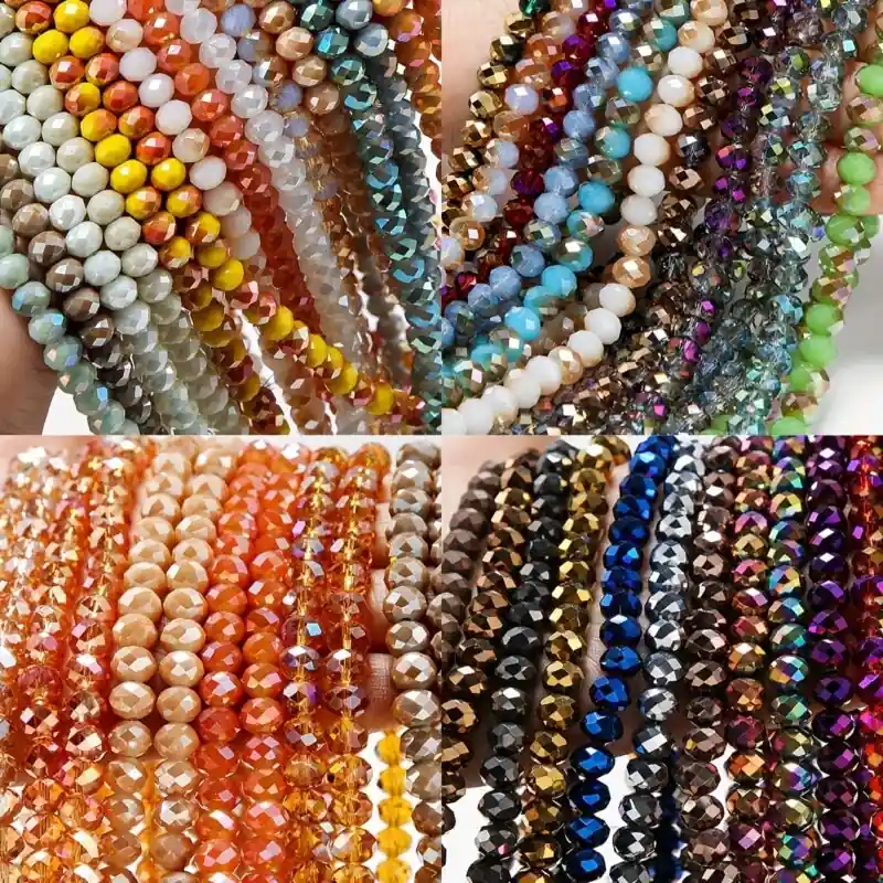 Crystal Rondelle Glass Beads Chain For Diy Jewelry Making