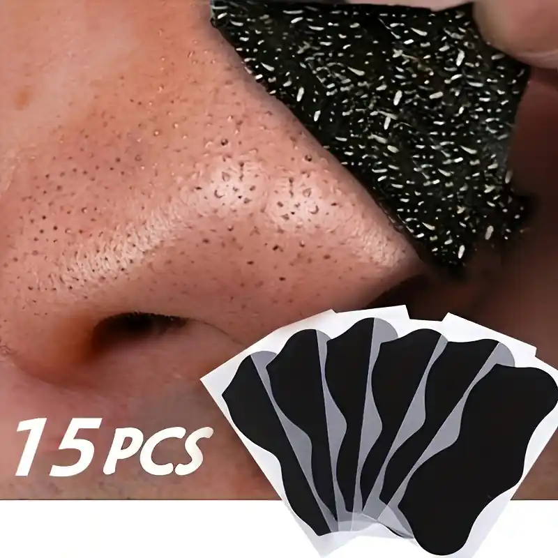 15pcs Charcoal Powder Nose Strips Deep Cleansing Blackhead Remover Mask